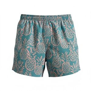 Chubbies Teal and Pink Pineapple Swim Trunks